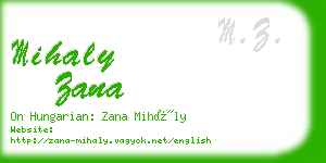 mihaly zana business card